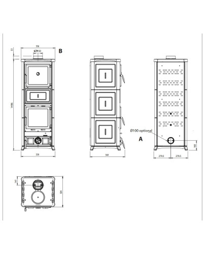 Піч-камін La Nordica NOVA FORNO біла