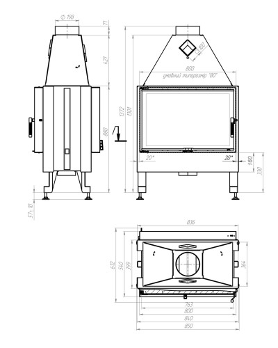 Камінна топка M-Fire 80 тунель