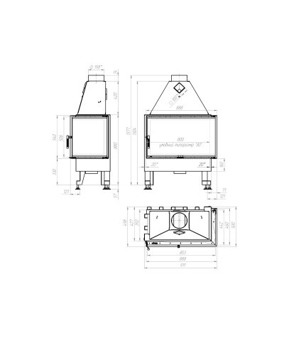 Камінна топка M-Fire 80 кутова