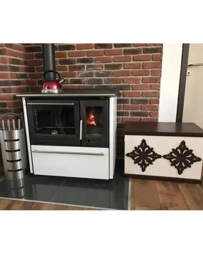Опалювально-варильна піч Plamen 850 Glas біла