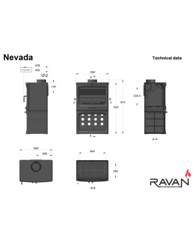 Чавунна пічка Ravan Nevada