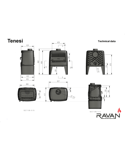Чавунна пічка Ravan Tenesi