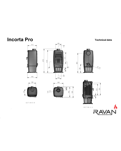 Чавунна пічка Ravan Incorta Pro