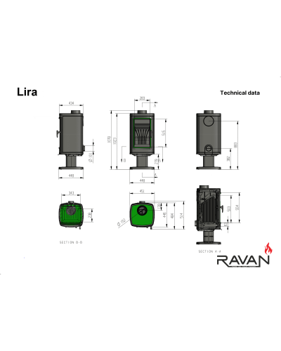 Чавунна пічка Ravan Lira