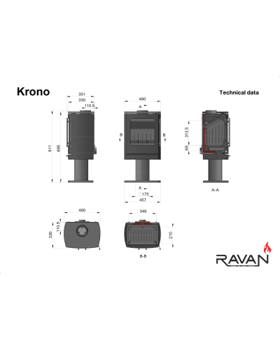 Чавунна пічка Ravan Krono
