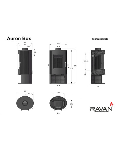 Чавунна пічка Ravan Auron box