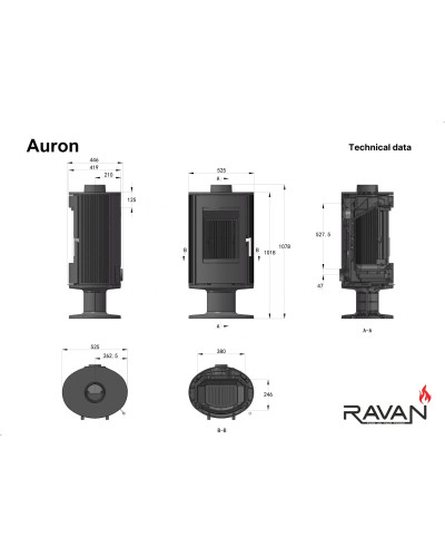 Чавунна пічка Ravan Auron