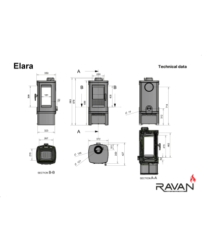 Чавунна пічка Ravan Elara