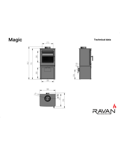 Чавунна пічка Ravan Magic