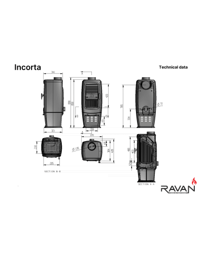 Чавунна пічка Ravan Incorta