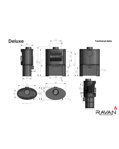 Чавунна пічка Ravan Deluxe