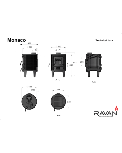 Чавунна пічка Ravan Monaco