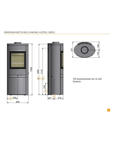 Стальна пічка Scan 68 - 11 BP Portal with door