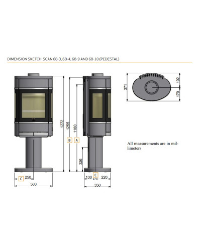 Стальна пічка Scan 68 - 10 BP Pedestal