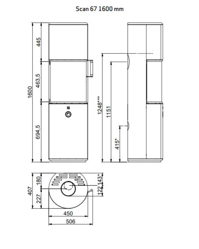 Стальна пічка Scan 67 1600