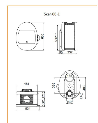 Стальна пічка Scan 66-1 Wall
