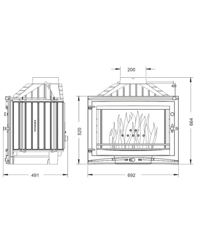 Камінна топка Uniflam 700 Selenic Eco з шибером