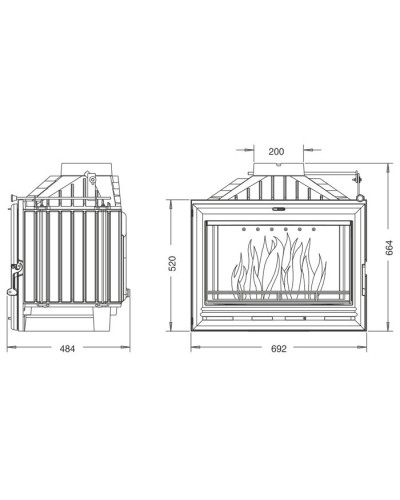 Камінна топка Uniflam 700 Option Eco з шибером