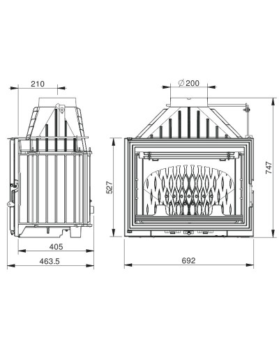 Камінна топка Uniflam 700 Lux Eco з шибером