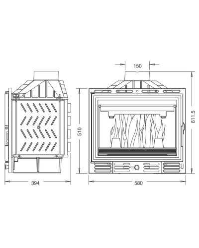 Камінна топка Uniflam 600 Eco з шибером