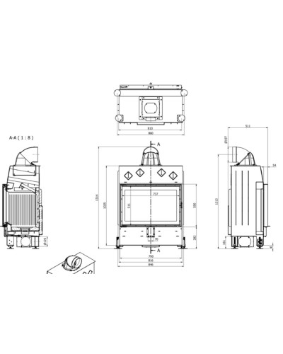 Камінна топка XFire - Flat 800