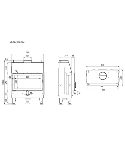 Камінна топка XFire - Flat 800 Slim