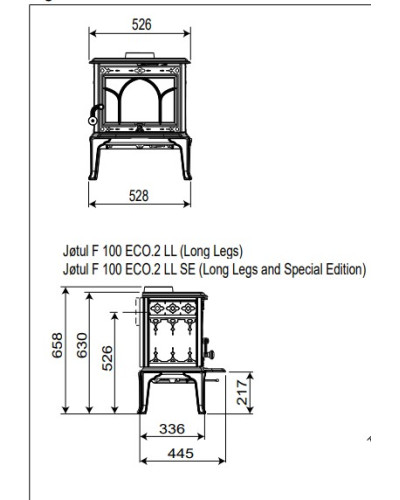 Чавунна пічка Jotul F 100 Eco.2 LL SE