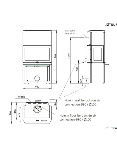 Чавунна пічка Jotul F 620 HT BP