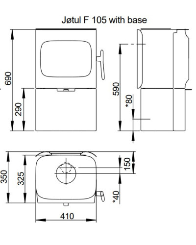 Чавунна пічка Jotul F 105 R B