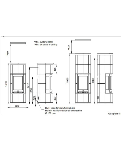 Чавунна пічка Jotul FS 162 V2 Advance 195 см