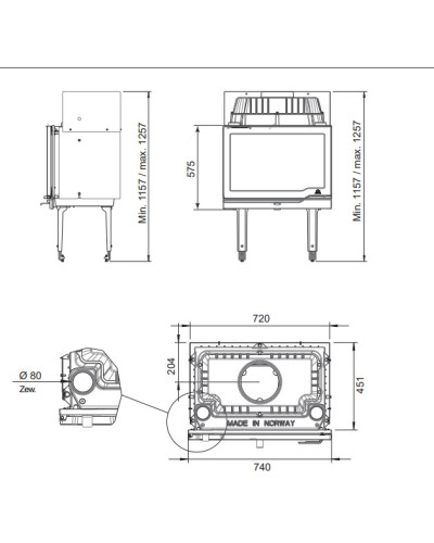 Камінна топка Jotul I 570 Flat