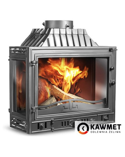 Камінна топка KAWMET W4 трьохстороння з перегородкою