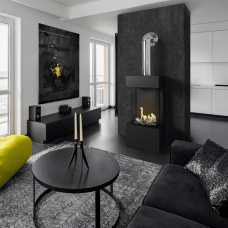 Камін LEO 45/68 ліва / права в обудові HOME EASY BOX стальний - чорний LPG