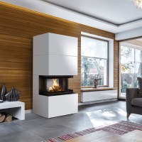 Камін NBC 7 в обудові HOME EASY BOX стальний - білий