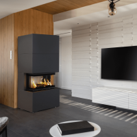 Камін NBC 7 в обудові HOME EASY BOX стальний - чорний