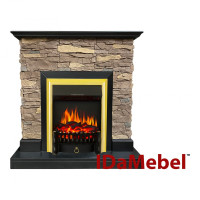 Камінокомплект Royal Flame IDaMebel Gemma Brown Fobos Brass
