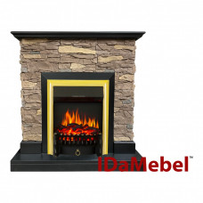 Камінокомплект Royal Flame IDaMebel Gemma Brown Fobos Brass