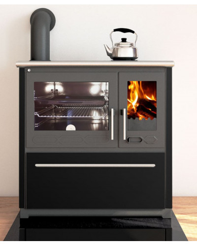 Опалювально-варильна піч Plamen 850 Glas чорна