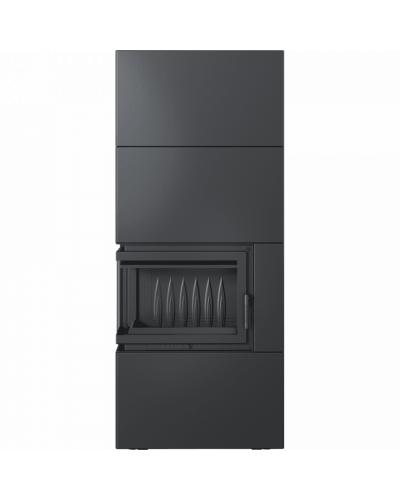 Камін SIMPLE 12 BS ліва в обудові BOX стальний - чорний