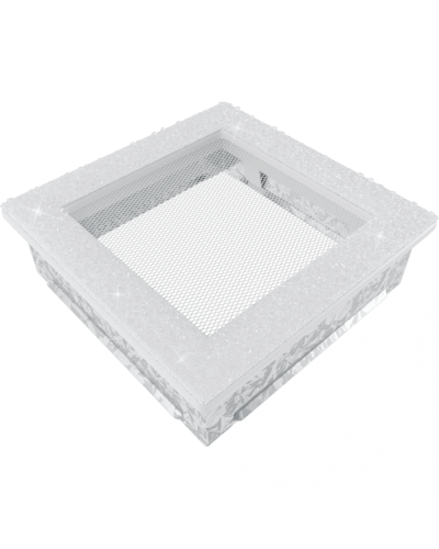 Камінна решітка Kratki Venus з кристалами Swarovski біла 17x17