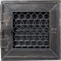 Камінна решітка Kratki Retro одинарна графітова антична відкривна 22x22