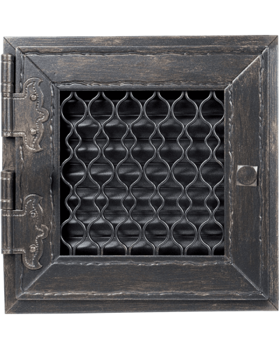 Камінна решітка Kratki Retro одинарна графітова антична відкривна 22x22