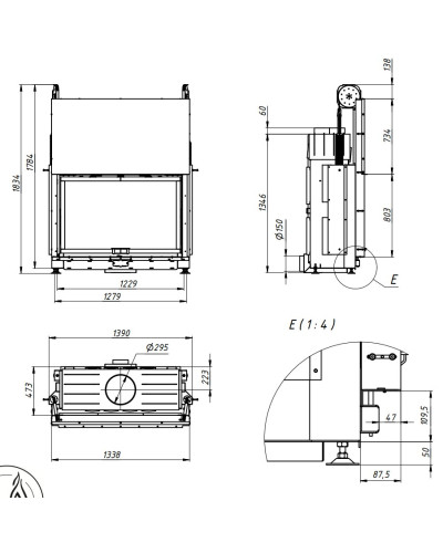Камінна топка Gavryliv&Sons 120x80 гільйотина
