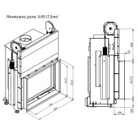 Креслення монтажної рамки 1х90 (1.5мм)