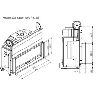 Креслення монтажної рамки 1х90 (1.5мм)