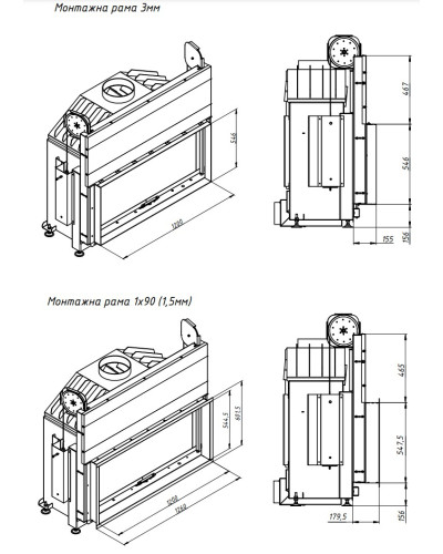 Камінна топка Gavryliv&Sons 120x52 гільйотина