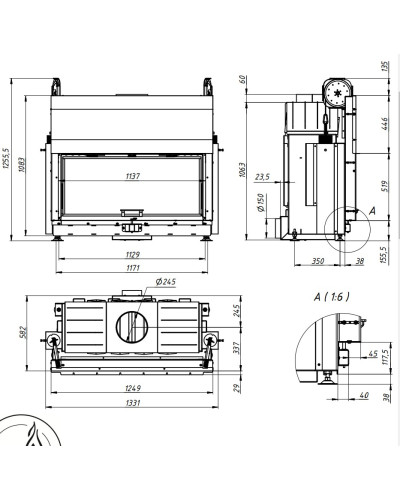 Камінна топка Gavryliv&Sons 110x52 гільйотина